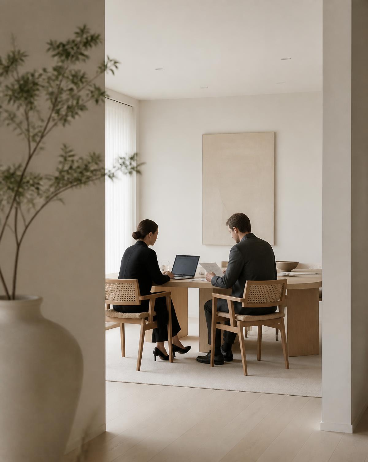 Deux professionnels en réunion de travail